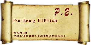 Perlberg Elfrida névjegykártya
